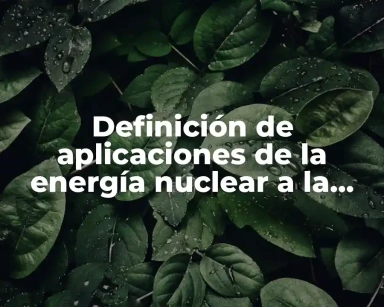 Definición de aplicaciones de la energía nuclear a la medicina