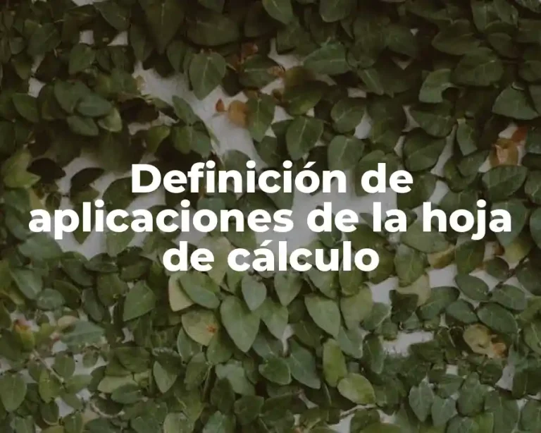 Definición de aplicaciones de la hoja de cálculo