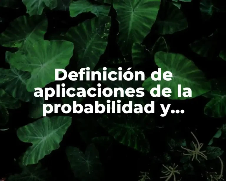 Definición de aplicaciones de la probabilidad y estadística