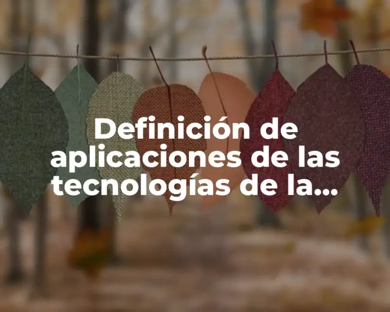 Definición de aplicaciones de las tecnologías de la información y la comunicación