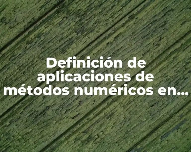 Definición de aplicaciones de métodos numéricos en la ingeniería