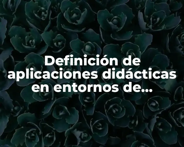 Definición de aplicaciones didácticas en entornos de aprendizaje