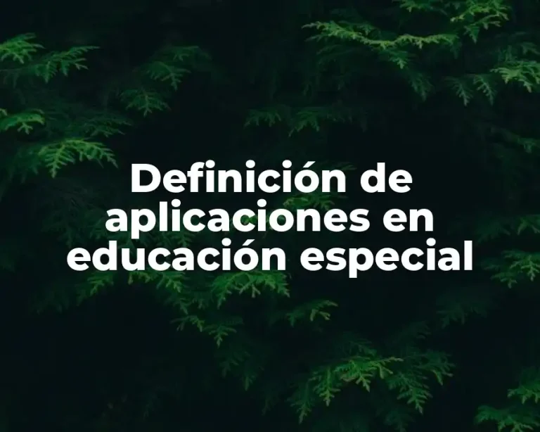 Definición de aplicaciones en educación especial