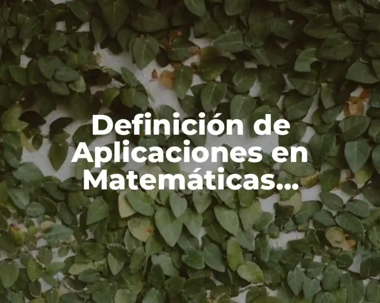 Definición de Aplicaciones en Matemáticas Financieras