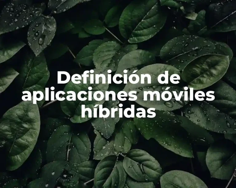 Definición de aplicaciones móviles híbridas
