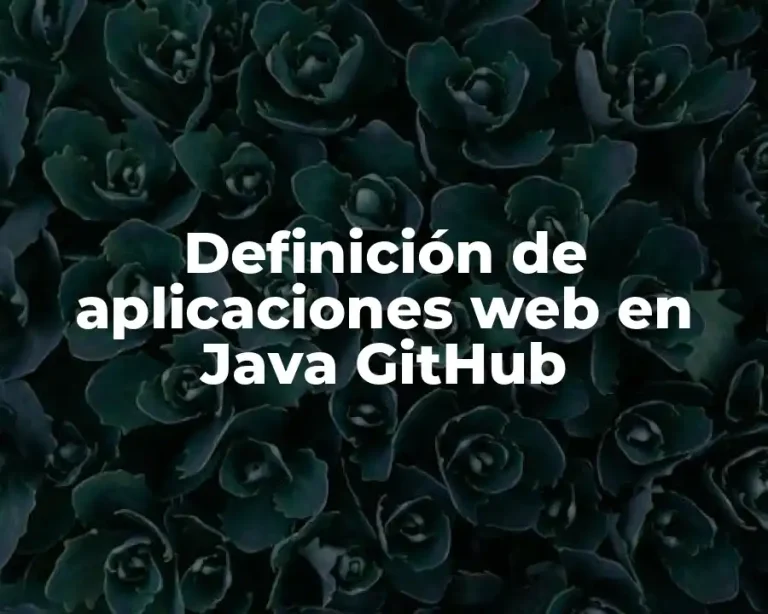 Definición de aplicaciones web en Java GitHub