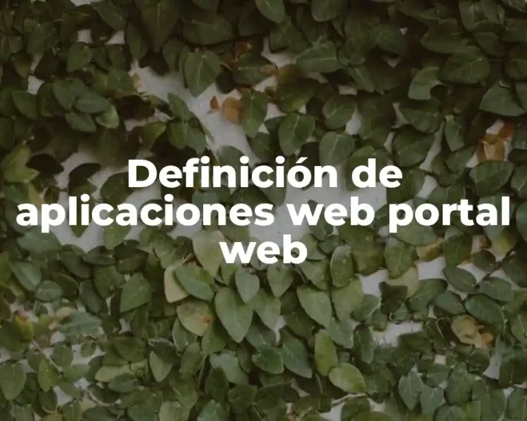 Definición de aplicaciones web portal web
