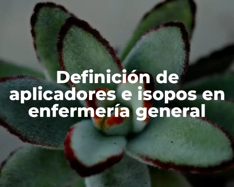 Definición de aplicadores e isopos en enfermería general