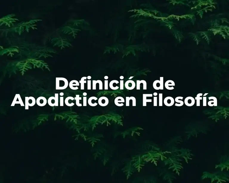 Definición de Apodictico en Filosofía