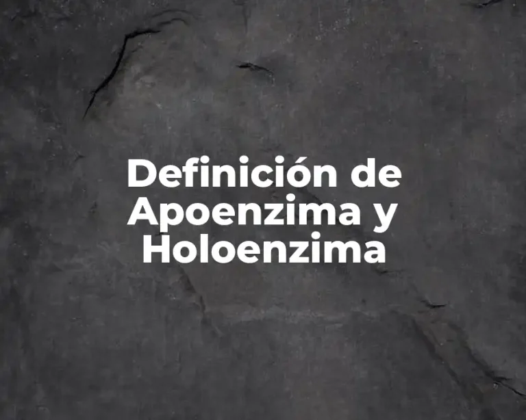 Definición de Apoenzima y Holoenzima