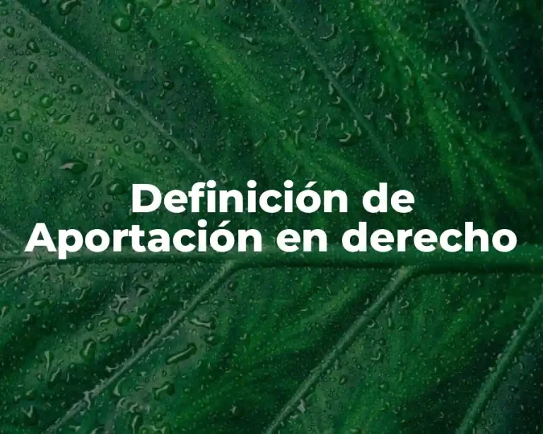 Definición de Aportación en derecho
