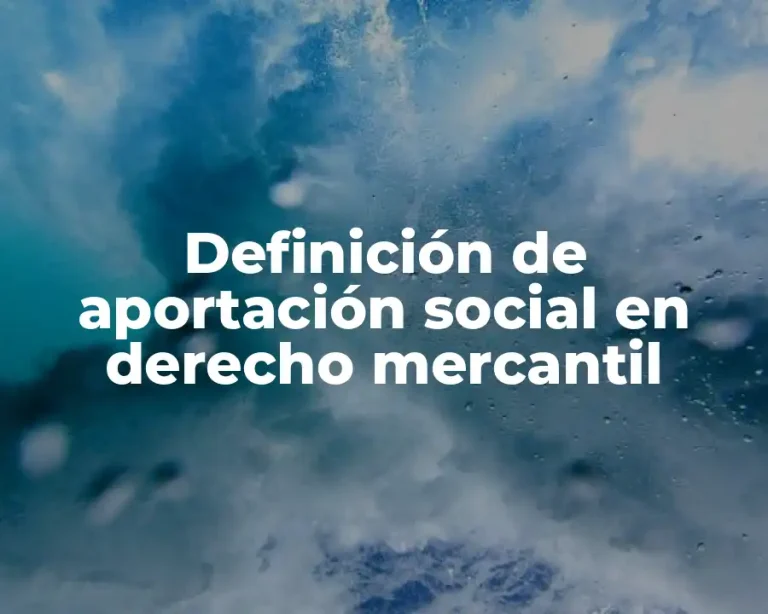 Definición de aportación social en derecho mercantil