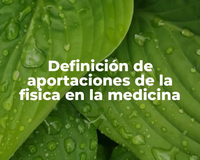 Definición de aportaciones de la fisica en la medicina