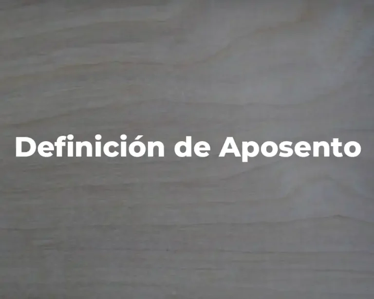 Definición de Aposento