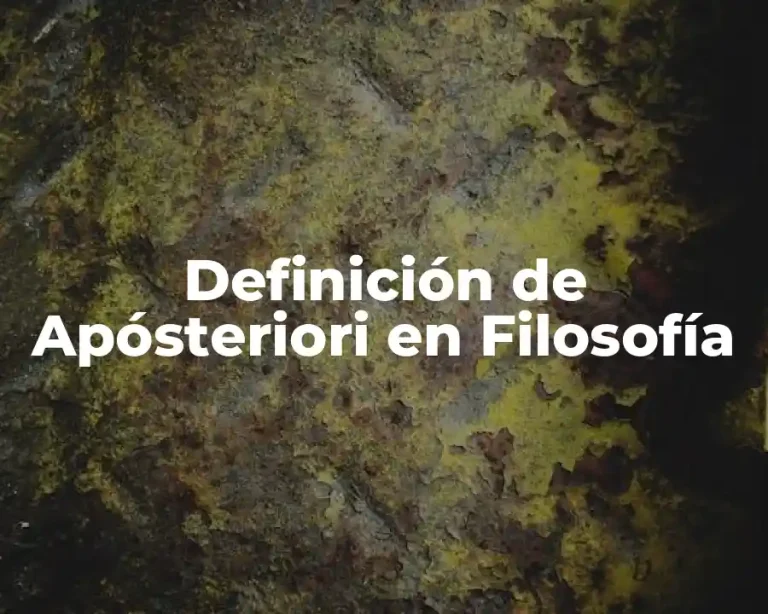 Definición de Apósteriori en Filosofía