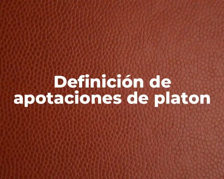 Definición de apotaciones de platon
