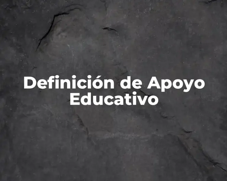 Definición de Apoyo Educativo