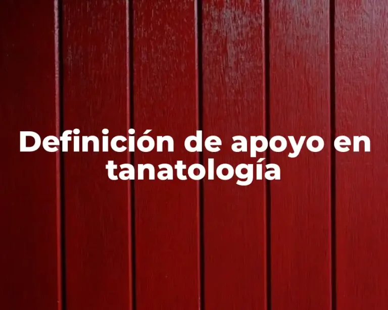 Definición de apoyo en tanatología