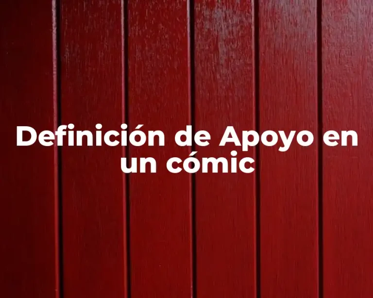 Definición de Apoyo en un cómic