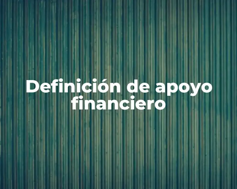 Definición de apoyo financiero