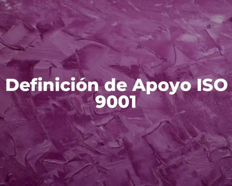Definición de Apoyo ISO 9001