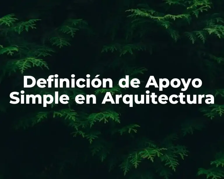 Definición de Apoyo Simple en Arquitectura