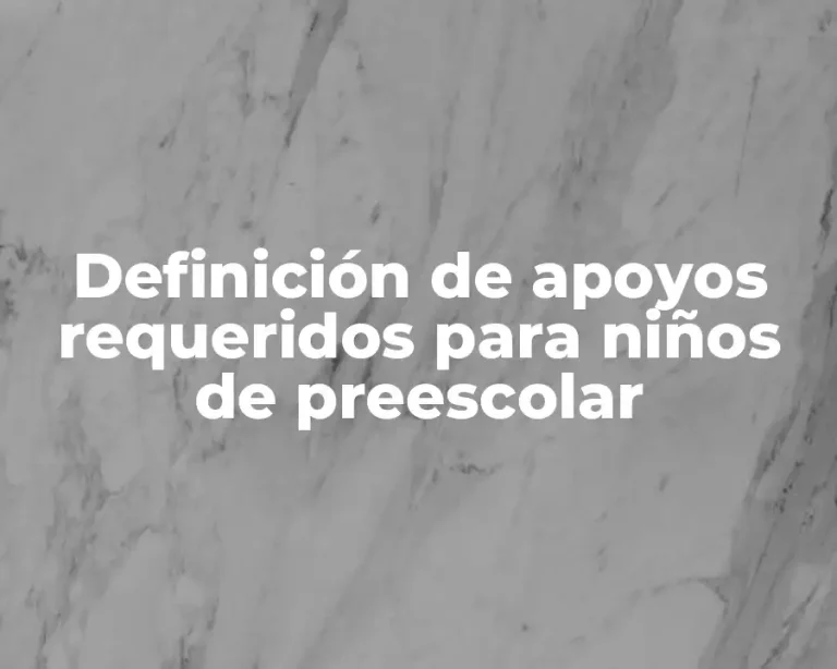 Definición de apoyos requeridos para niños de preescolar