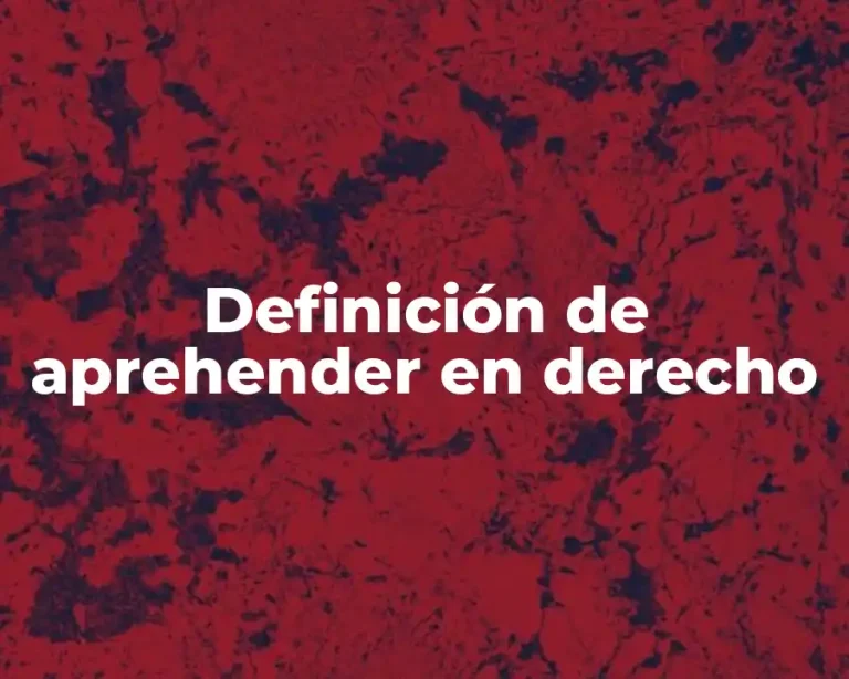 Definición de aprehender en derecho