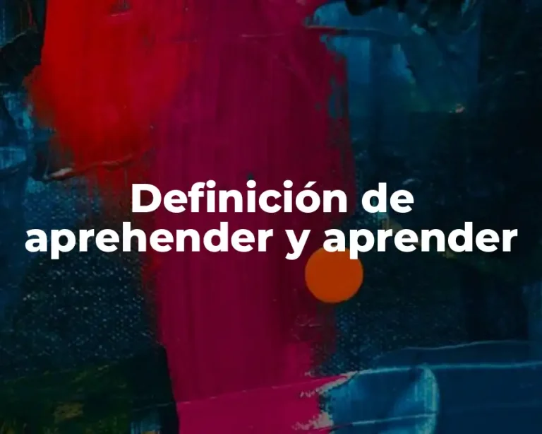 Definición de aprehender y aprender