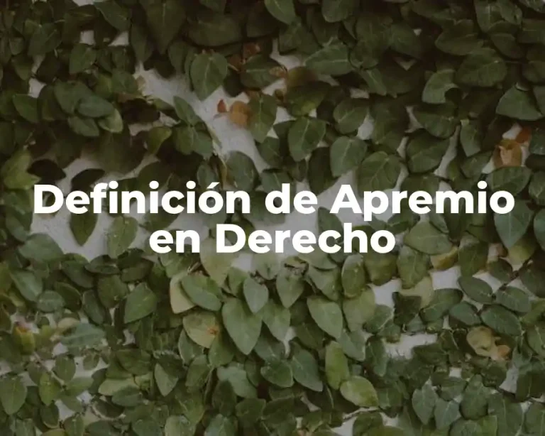 Definición de Apremio en Derecho
