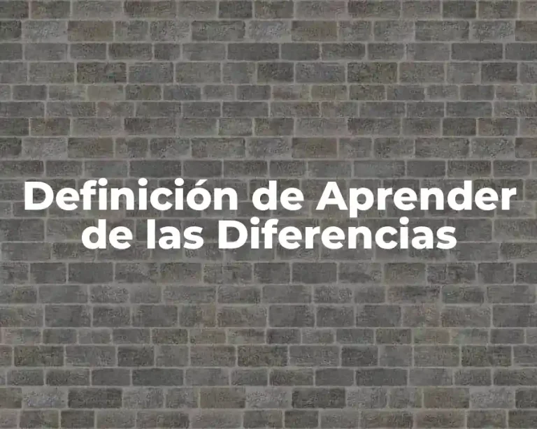 Definición de Aprender de las Diferencias