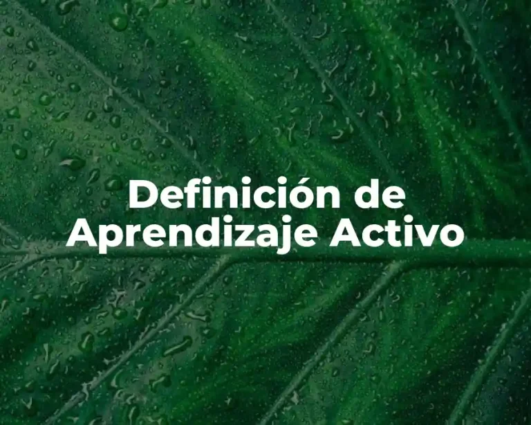 Definición de Aprendizaje Activo