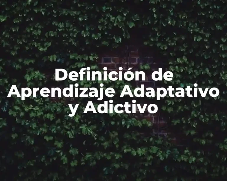 Definición de Aprendizaje Adaptativo y Adictivo