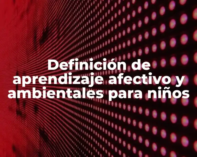 Definición de aprendizaje afectivo y ambientales para niños
