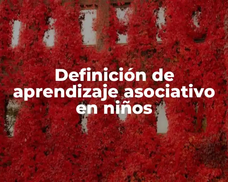 Definición de aprendizaje asociativo en niños