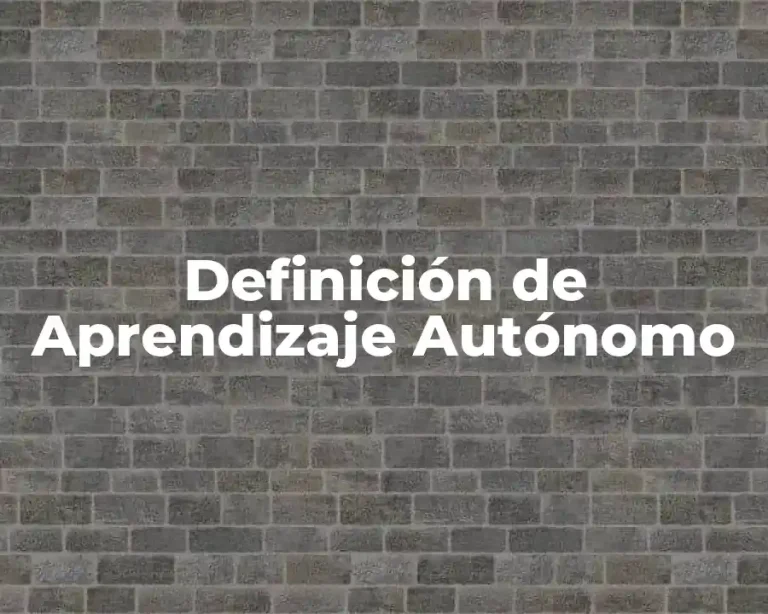 Definición de Aprendizaje Autónomo