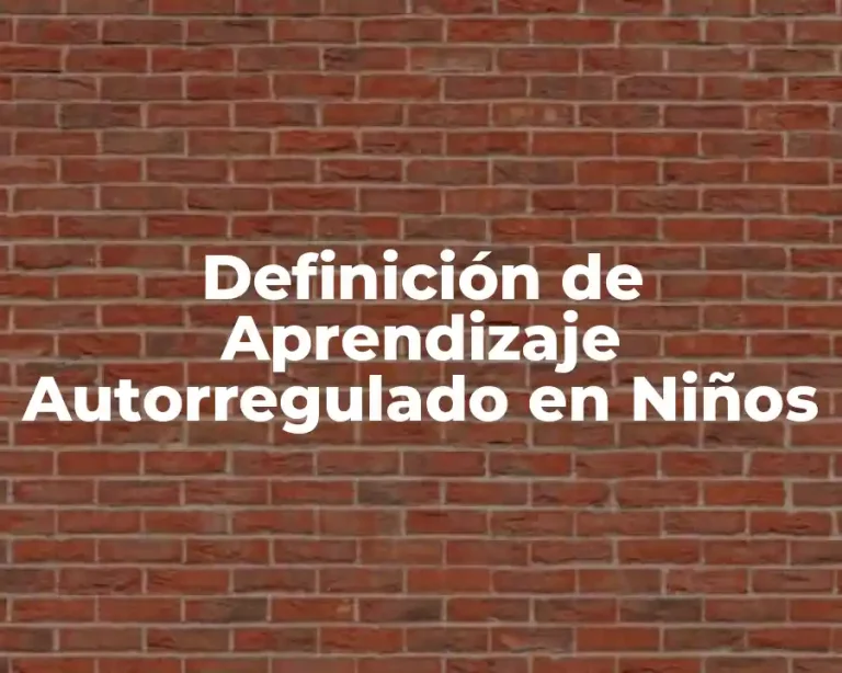 Definición de Aprendizaje Autorregulado en Niños