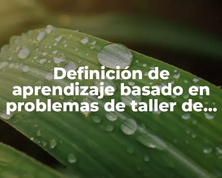 Definición de aprendizaje basado en problemas de taller de lectura