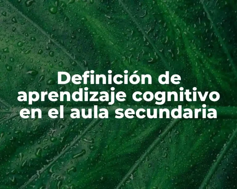 Definición de aprendizaje cognitivo en el aula secundaria