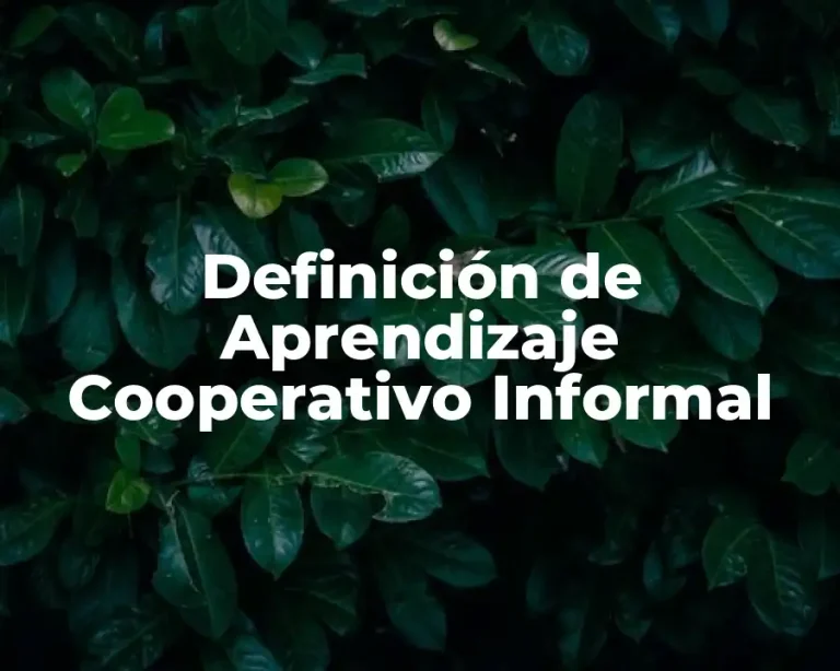 Definición de Aprendizaje Cooperativo Informal