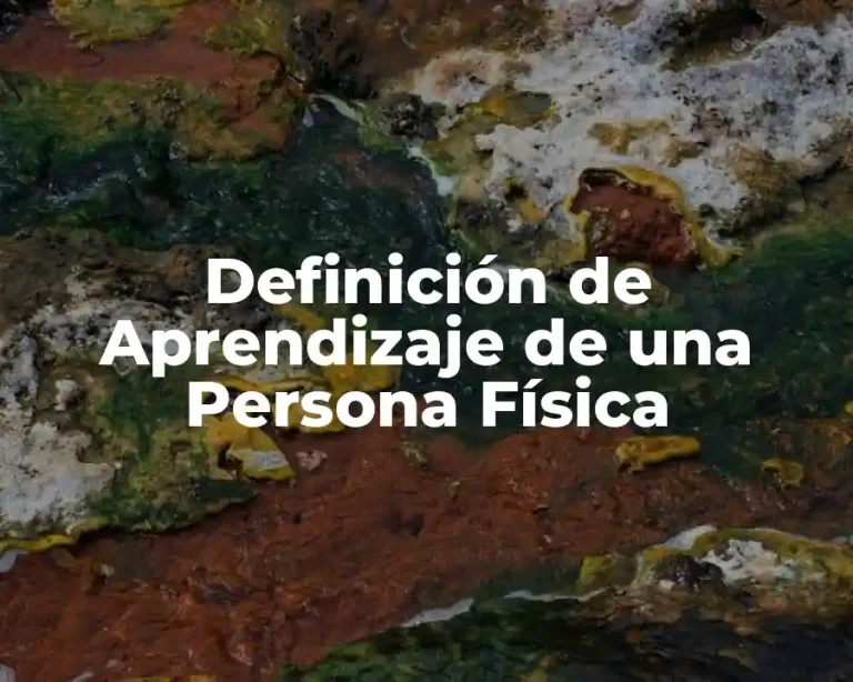 Definición de Aprendizaje de una Persona Física