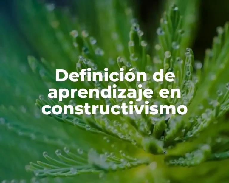 Definición de aprendizaje en constructivismo