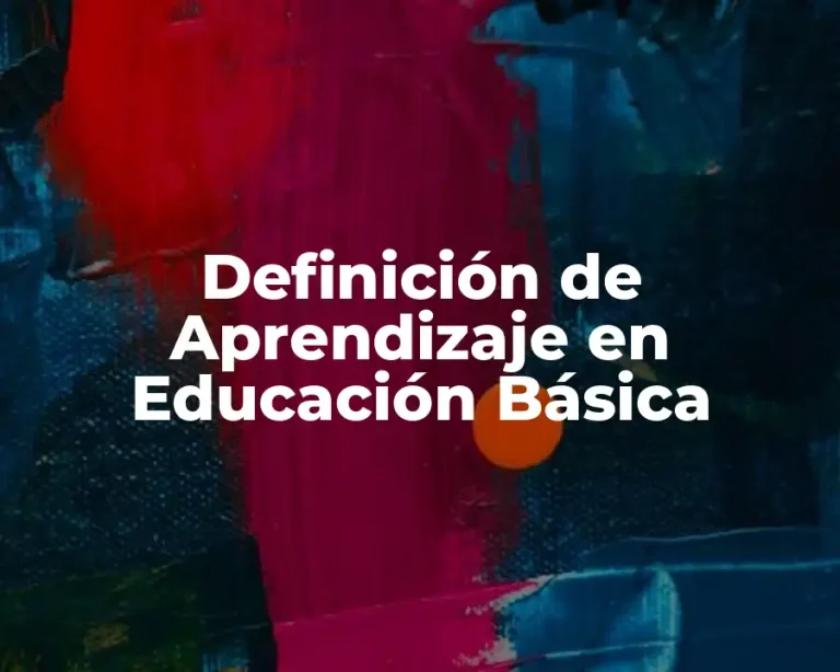 Definición de Aprendizaje en Educación Básica