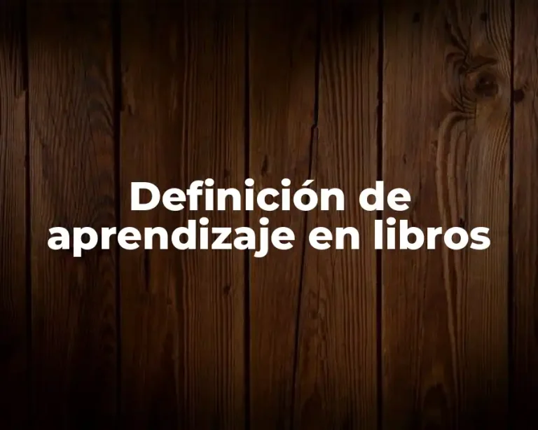Definición de aprendizaje en libros