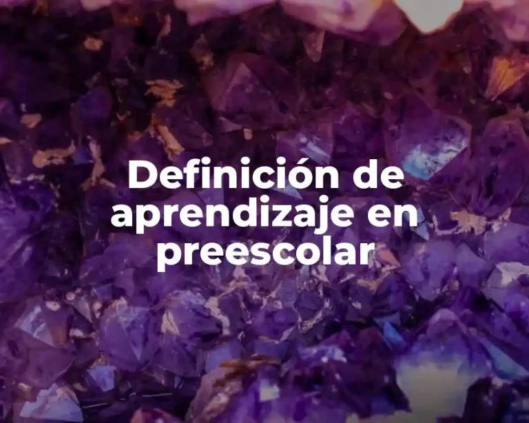 Definición de aprendizaje en preescolar