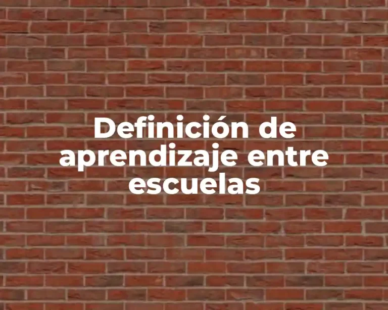 Definición de aprendizaje entre escuelas
