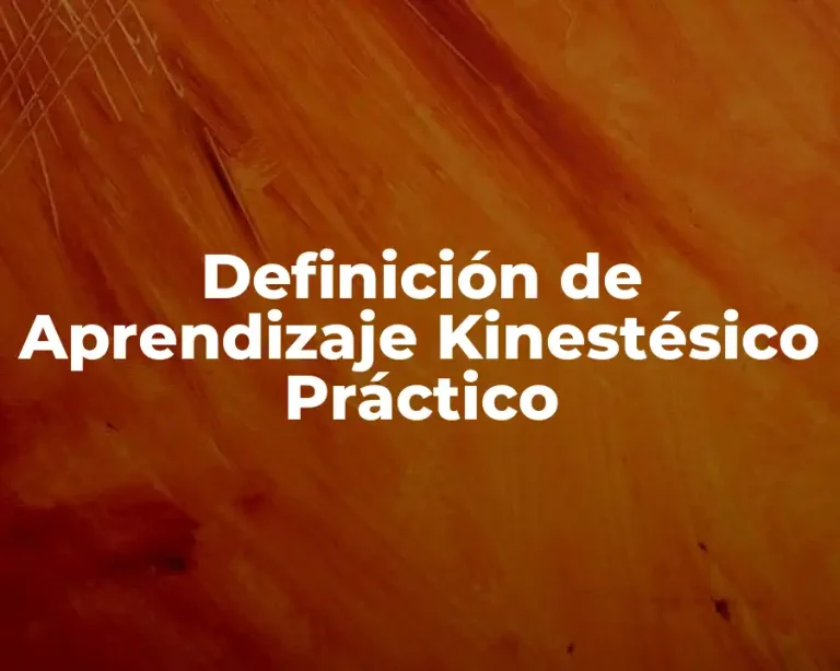 Definición de Aprendizaje Kinestésico Práctico