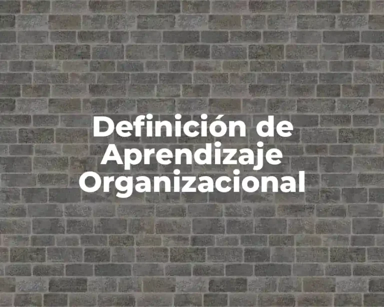 Definición de Aprendizaje Organizacional