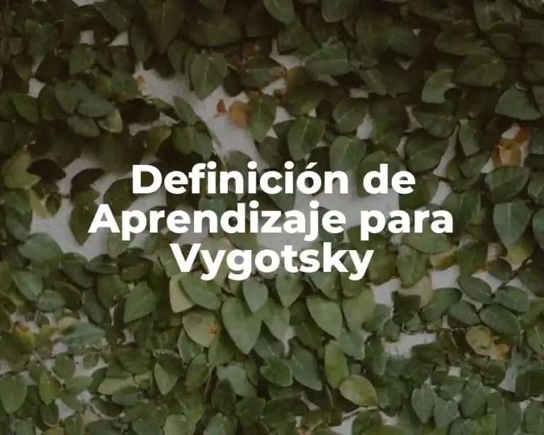 Definición de Aprendizaje para Vygotsky