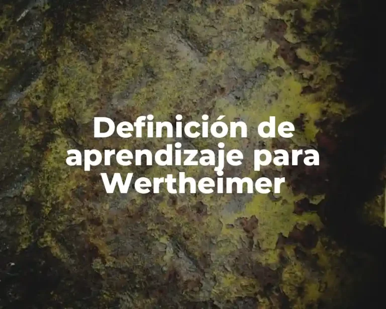 Definición de aprendizaje para Wertheimer